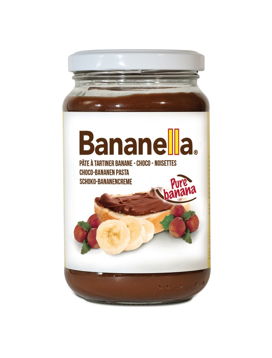 Pot de Bananella, pâte à tartiner banane-choco-noisettes